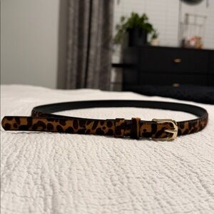 Banana Republic Animal Print Dyed Calf Hair Thin Skinny Belt Size Large